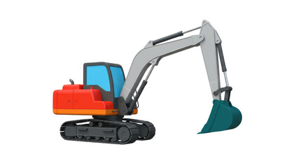 Isolated Excavator Construction Vehicle