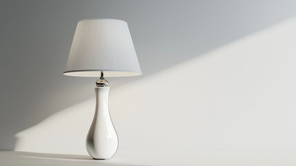 "3D Render of Table Lamp with Soft Shadows Isolated on White Background for Product Display and Interior Design Mockups"