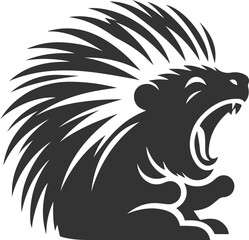 porcupine vector black