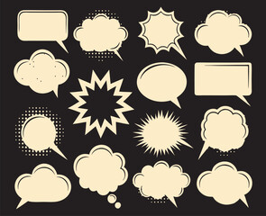 Comic Speech Bubble Collection | Blank Text Balloons | Vector Pop Art Dialogue Set