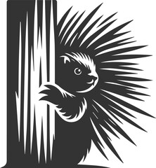 porcupine vector black