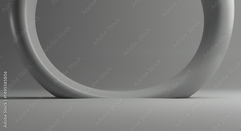 Poster abstract 3d render of a sleek, modern, and minimalist circular structure, perfect for backgrounds, p