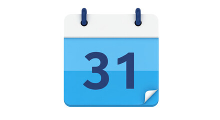 Isolated Calendar with 31 Date