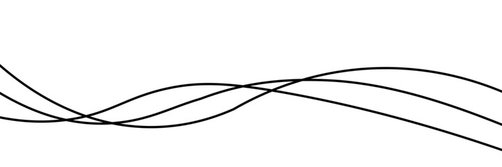 Thin line wavy abstract vector background. Curve wave seamless pattern. Line art striped graphic template.