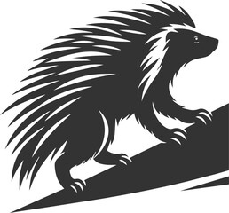 porcupine vector black animal silhouette