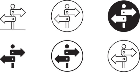 Directional Signpost Icons Choice, Decision, Direction