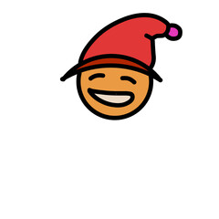 Playful holiday spirit illustrated with a cheerful cartoon figure on black