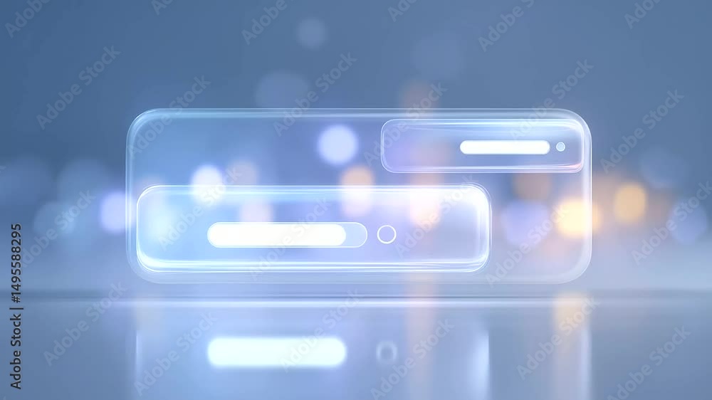Poster a sleek, blue-toned digital interface showcasing advanced ui elements and an interactive input field