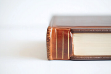 an old book with a white grass background