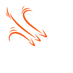 Dynamic orange directional flow lines on black background for graphic design