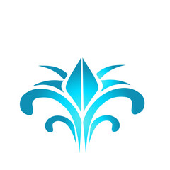 Elegant azure floral design with symmetrical arrangement on deep backdrop