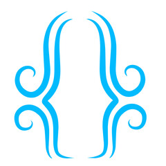 Obraz premium Aqua abstract symmetry symbol resembling stylized hair on black backdrop