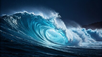 Fototapeta premium Majestic Ocean Wave Crashing in the Sea
