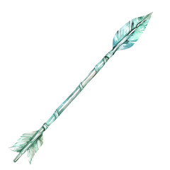 Artistic Arrow with Spontaneous Freeform Lines in Green Isolated on Transparent Background