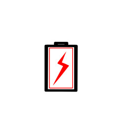 Minimalist red lightning bolt icon in frame against a dark backdrop
