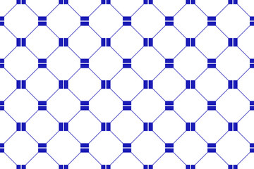 Fototapeta premium Mexican seamless geometric pattern in blue. Mexico ceramic tile. Vector illustration. Mosaic design art.