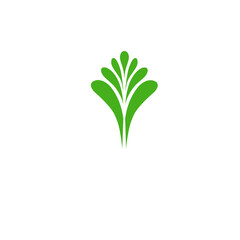 Elegant symmetrical botanical emblem featuring stylized verdant foliage design