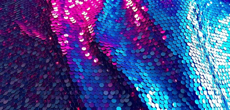 Close-up seamless sequined textile surface with sparkling shimmer highlights, perfect for fashion design, glamorous backgrounds, and luxury aesthetics.