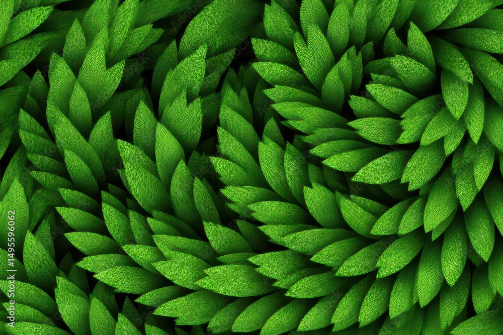 Poster lush green leaf patterns creating a vibrant natural texture for background or botanical inspired des