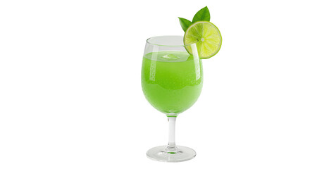 Isolated Green Cocktail with Lime