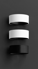 Three Blank Wristbands on a Gray Background