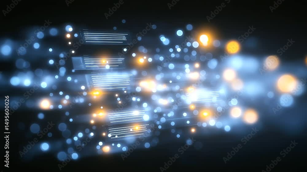 Poster cutting-edge digital interface designed for creative content development and innovation.