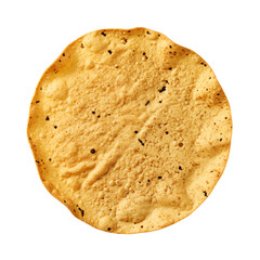 traditional south asian food Papad or Papadum isolated top view