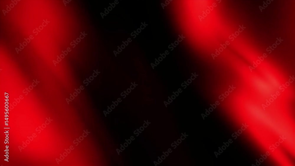 Poster abstract red silk fabric flowing with dark shadows in a dynamic video