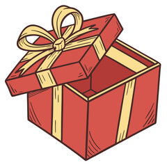 3D vector illustration of a red gift box with a bow and ribbon, perfect for Christmas, birthday, or holiday celebration decoration