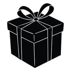 White celebration gift box with a red ribbon and bow, perfect for Christmas, birthday, or anniversary surprises