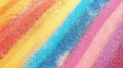 Vibrant CloseUp Rainbow Striped Sand Texture and Copy Space for Creative 