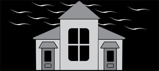 Modern Minimalist House Illustration. Vector Illustration.