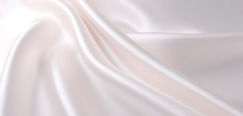 Obraz premium Close-up of smooth silk fabric texture with reflective highlights, showcasing luxury softness and elegant drape for fashion and decor.
