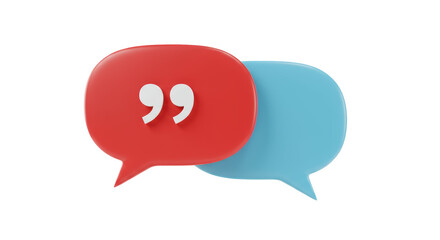 Isolated Speech Bubbles with Quotation Marks