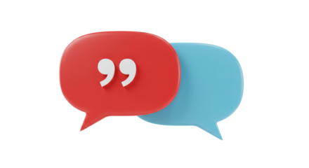 Isolated Speech Bubbles with Quotation Marks