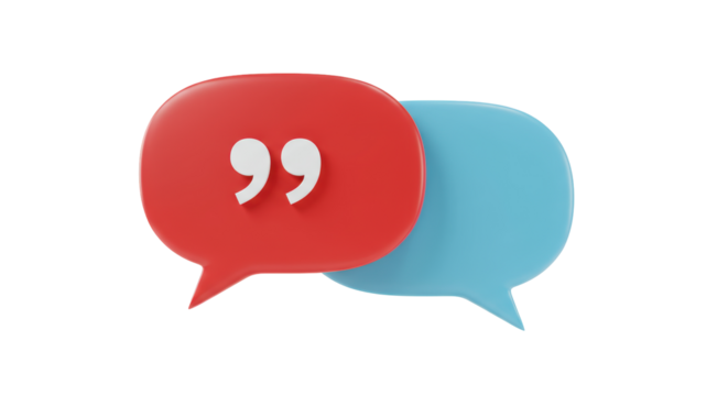 Isolated Speech Bubbles with Quotation Marks