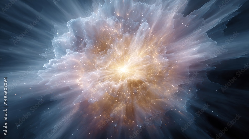 Poster ethereal nebula: a mesmerizing display of cosmic clouds and celestial radiance