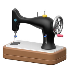 Sewing machine  02  3D icon on transparent