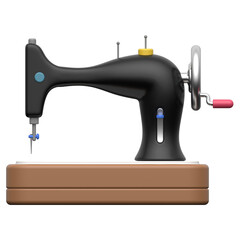 Sewing machine 01  3D icon on transparent
