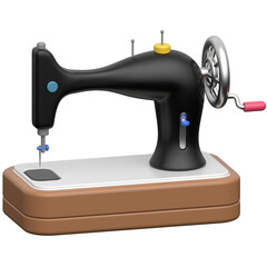 Sewing machine  3D icon on transparent