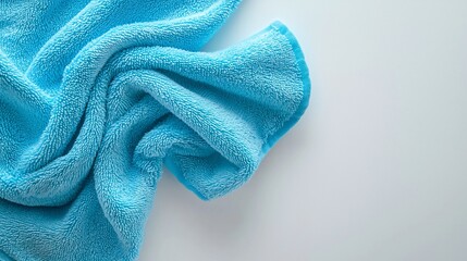 Light blue towel draped