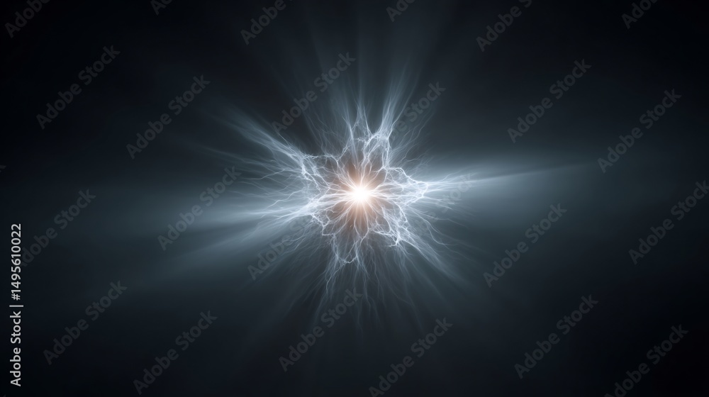 Aufkleber abstract lightning discharge effect on a dark background for technology concepts