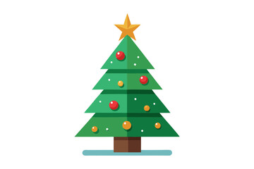 Fototapeta premium Holiday themed Christmas tree vector illustration