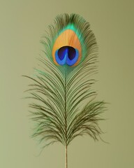 Obraz premium Peacock feather with intricate eye detail