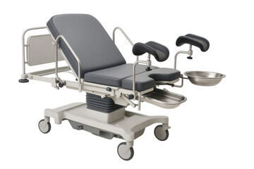 Modern birthing delivery table isolated on transparent background