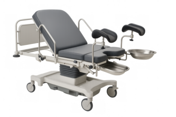 Modern birthing delivery table isolated on transparent background