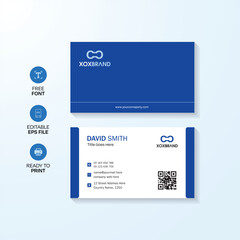 Minimalist and creative Corporate Business Card in Blue Color Elegant and Modern Design