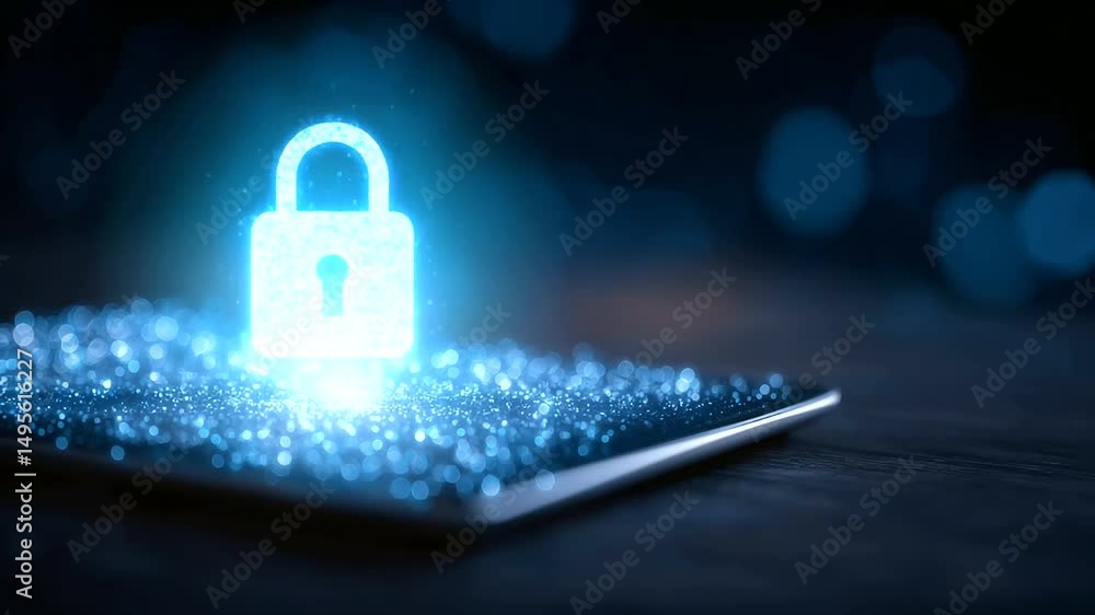 Poster a futuristic digital interface illustrating the concept of secure connections.