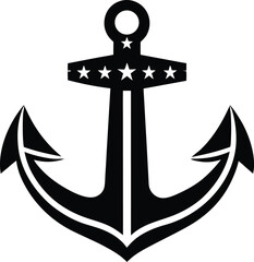 Bold Minimalist Navy Anchor Silhouette A Simple Clean Vector Graphic