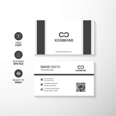 Minimalist and creative Corporate Business Card in Black Color Elegant and Modern Design